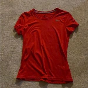 A red dry-fit gym shirt
